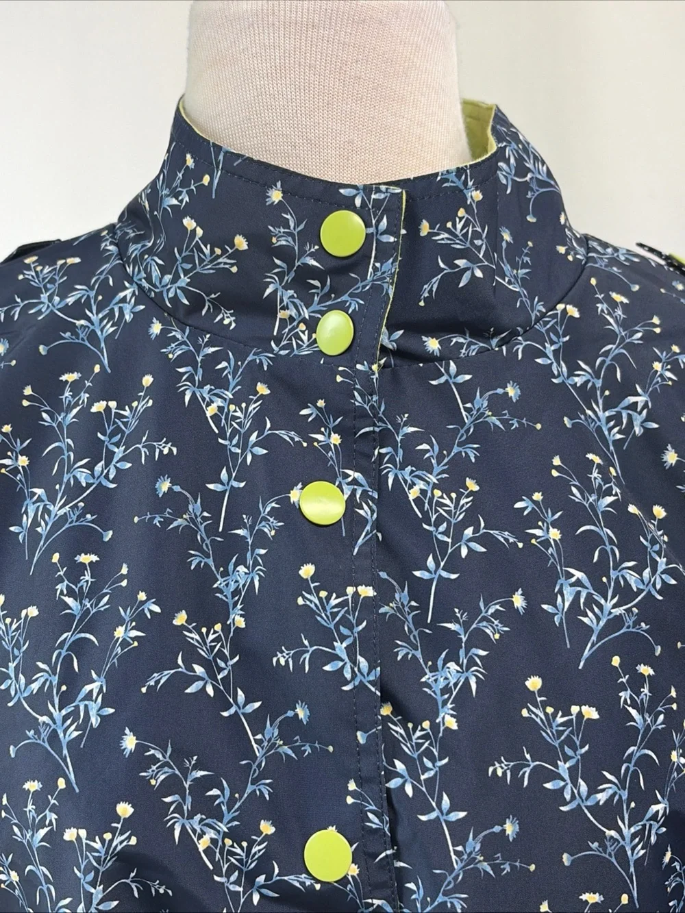 Matilda Jane Raincoat Jacket Womens XXL Brighten the Day Floral Dot Contrast